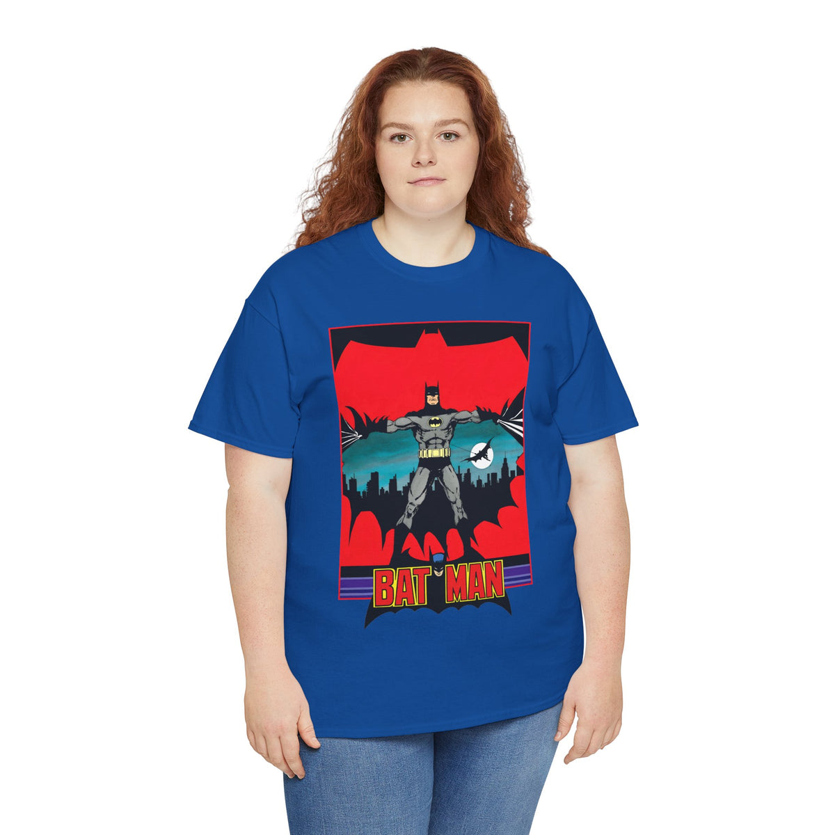 Batman T-Shirt - George Perez Art - 1980s JLA Postcard Art - DC Comics