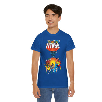 New Teen Titans T-Shirt - George Perez Art - Robin, Wonder Girl, Cyborg, Raven, Starfire, Kid Flash - #10 Cover Art - DC Comics