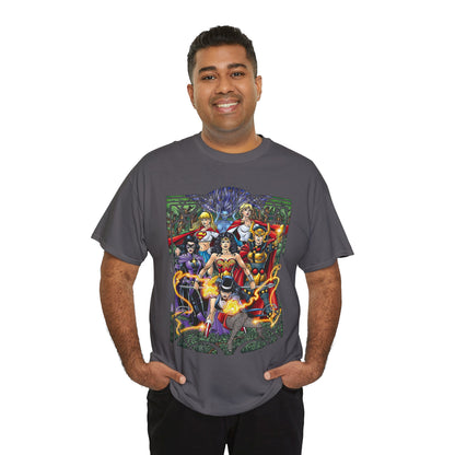 Justice League of Amazons T-Shirt - George Perez Art - Wonder Woman, Zatanna, Supergirl, Power Girl, Huntress, Big Barda - JLA - DC Comics