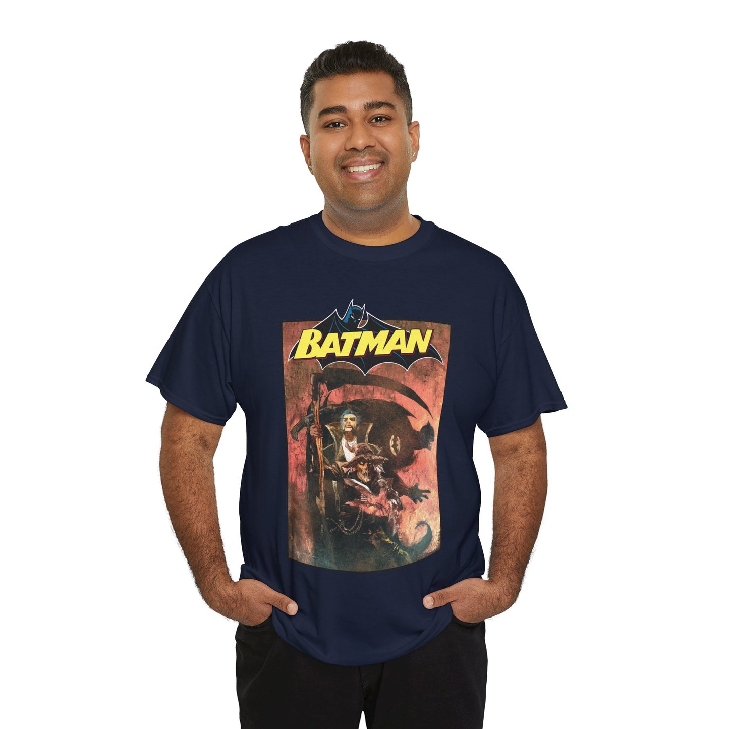 Batman T-Shirt - Bill Sienkiewicz Art - With Scarecrow & Ra's Al Ghul - DC Comics