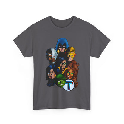 New Teen Titans T-Shirt - George Perez Art - Robin, Wonder Girl, Cyborg, Raven, Starfire, Kid Flash - DC Comics
