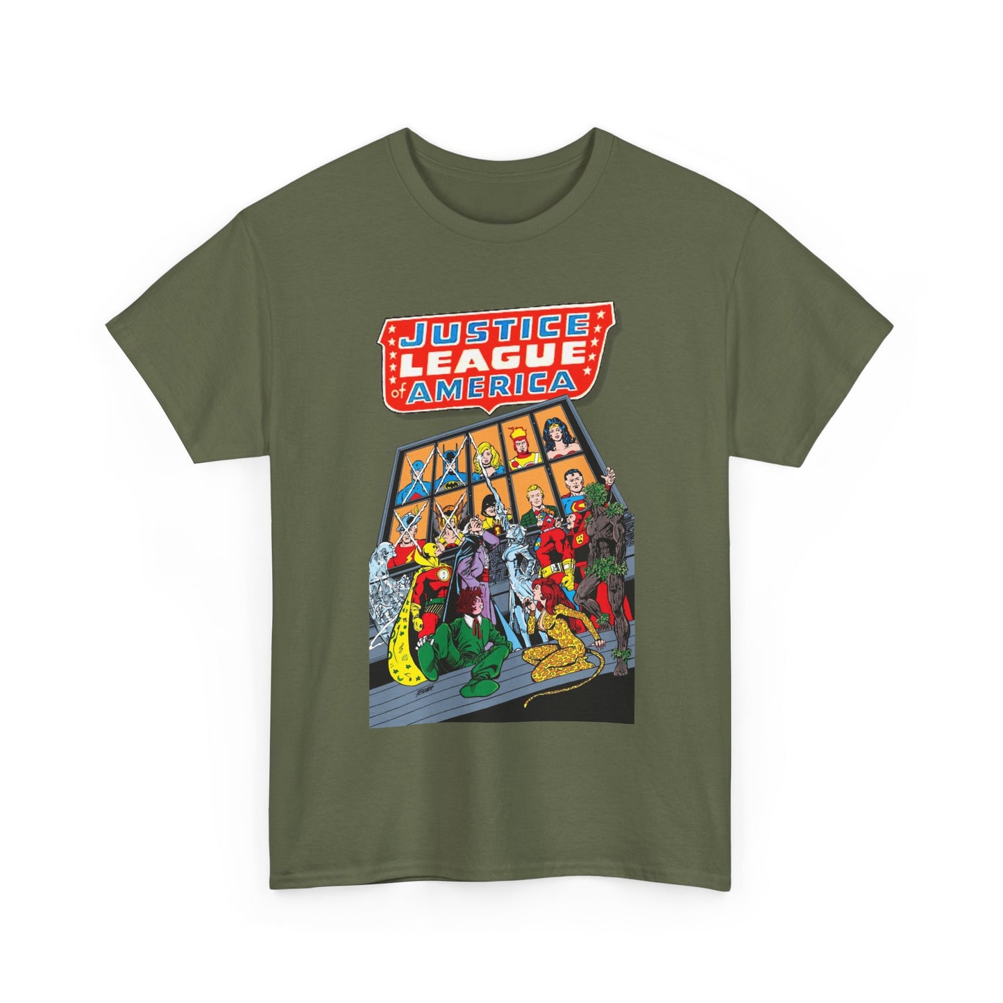 Justice League of America T-Shirt - George Perez Art - Wonder Woman, Hourman, Batman, Firestorm - SSOSV - DC Comics