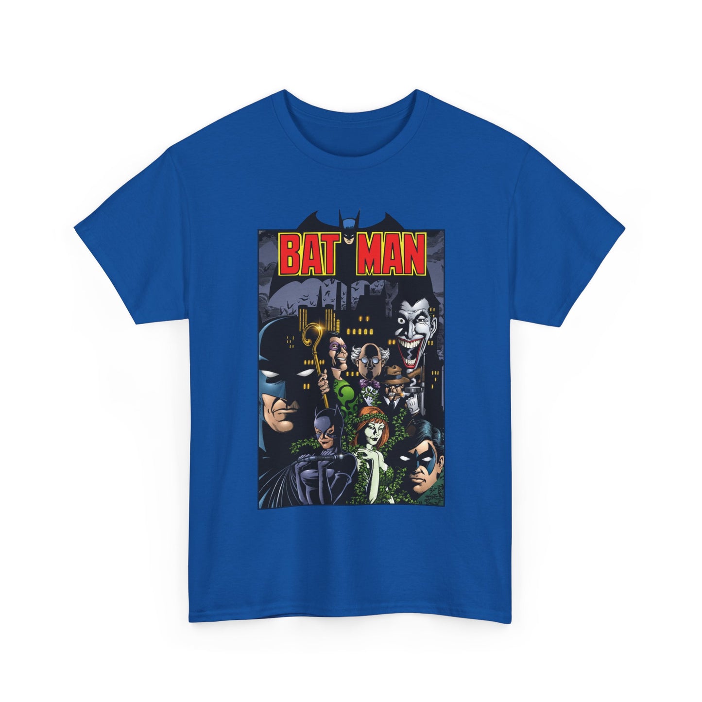 Batman T-Shirt - George Perez Art - Arkham Asylum - Joker, Catwoman, Poison Ivy, Riddler, Nightwing - DC Comics