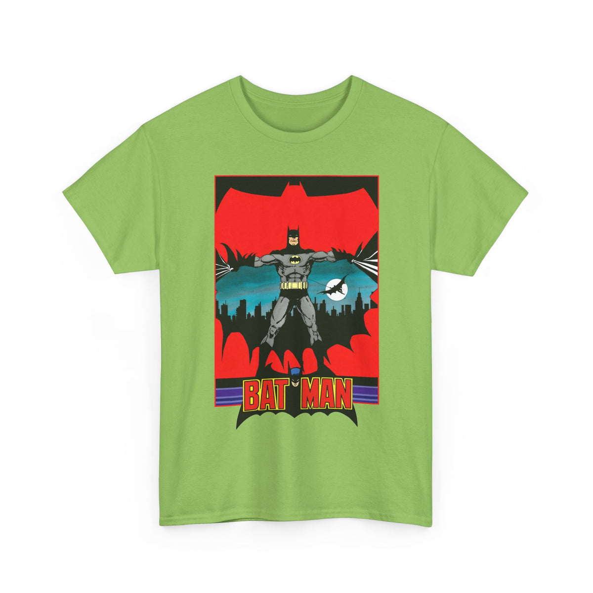 Batman T-Shirt - George Perez Art - 1980s JLA Postcard Art - DC Comics