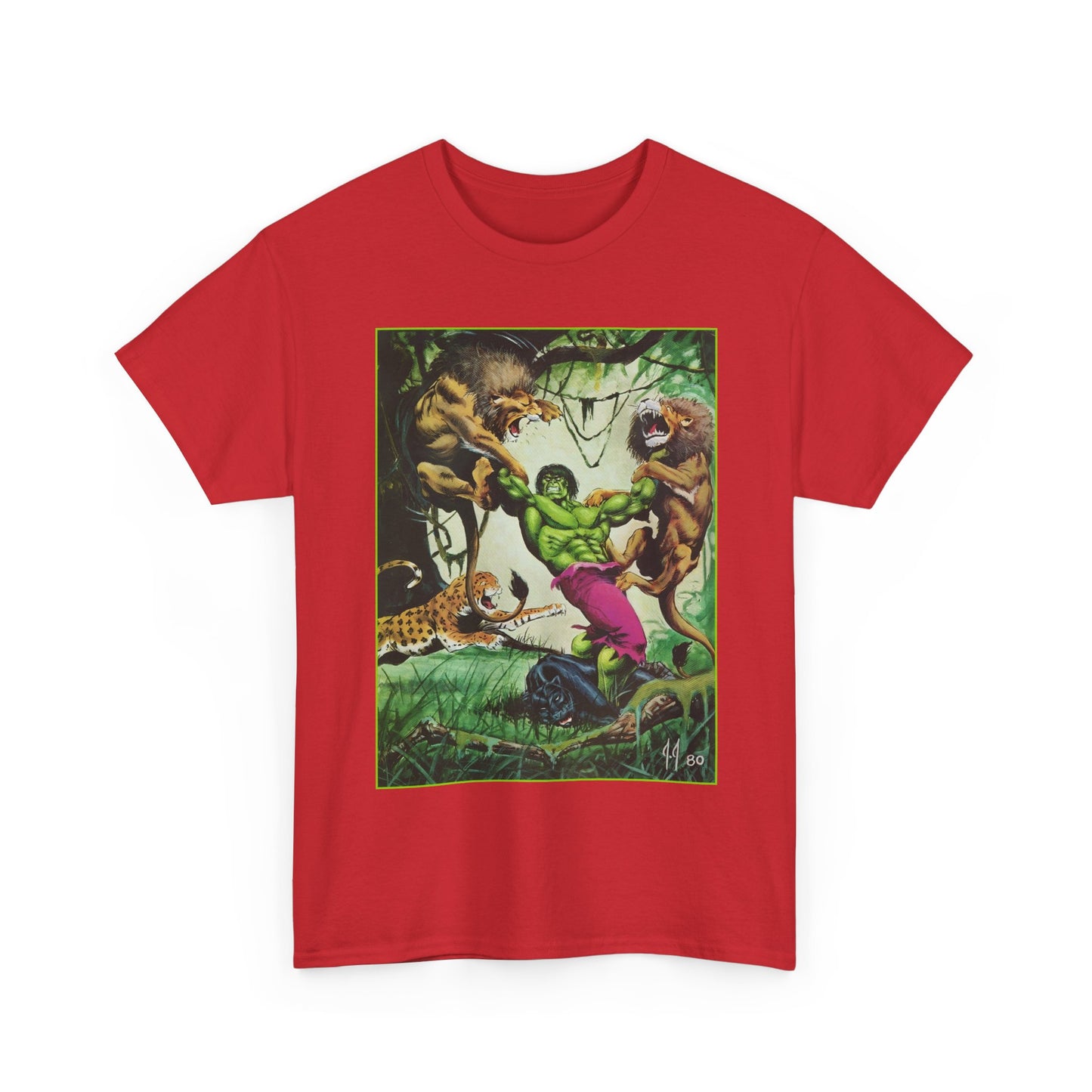 Incredible Hulk T-Shirt - Joe Jusko Art - Hulk Fighting Lions and Tigers (But No Bears, Oh My!) - Marvel Comics
