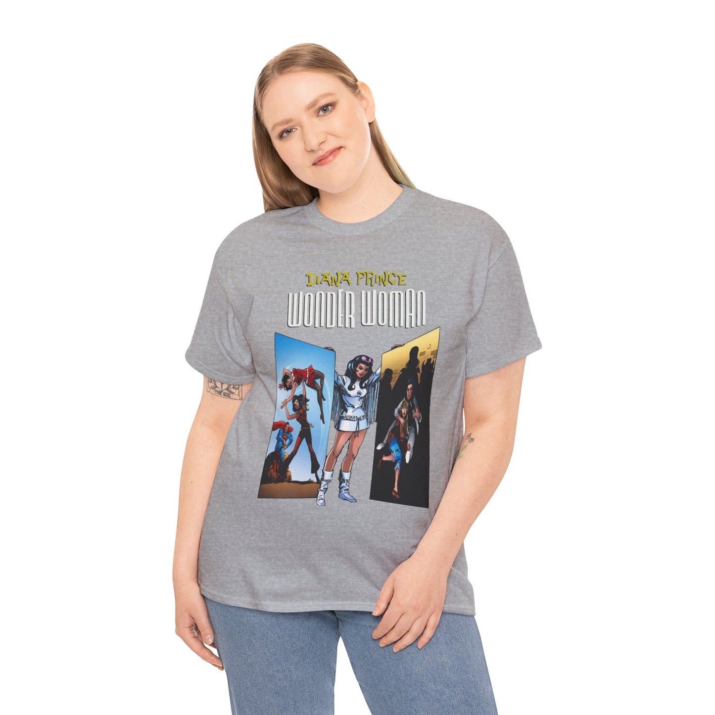 Diana Prince Wonder Woman  T-Shirt - 1970s White Suit Years - Bronze Age DC Comics