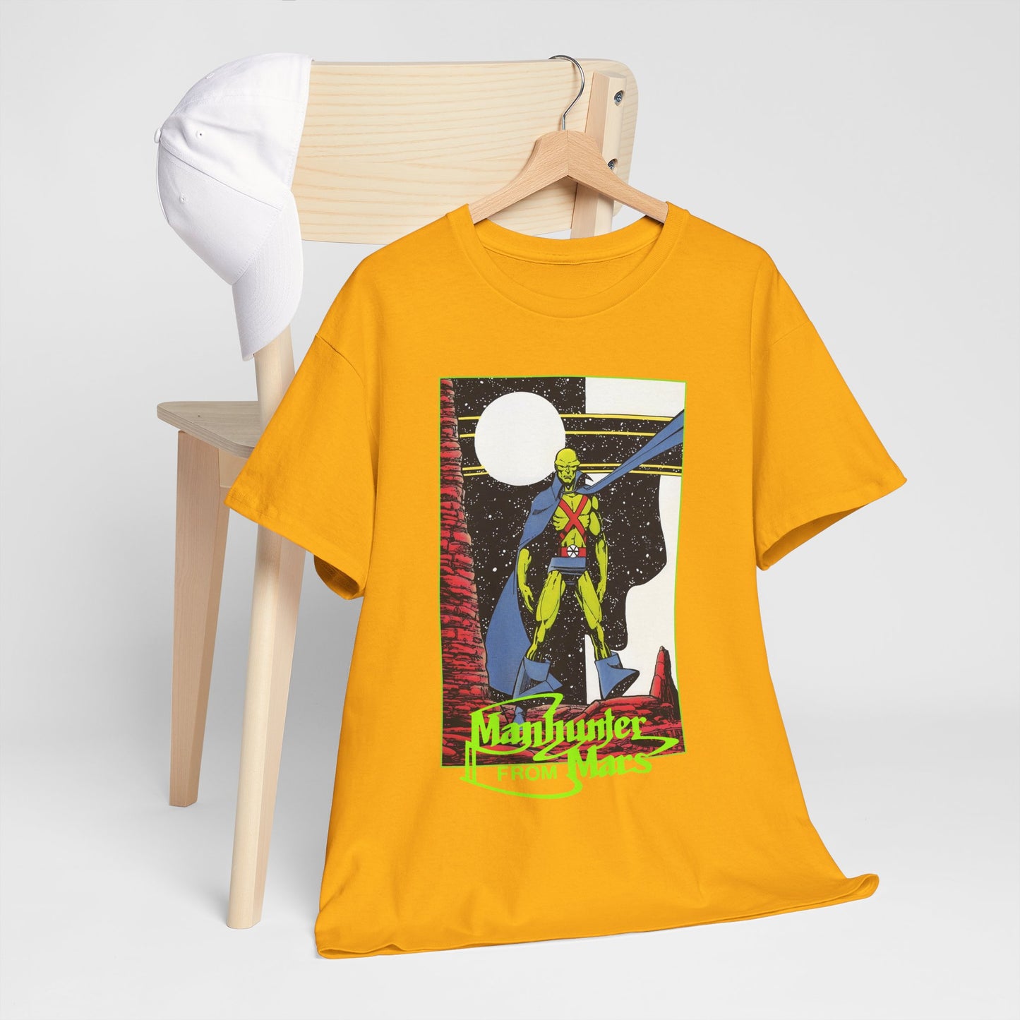 Martian Manhunter T-Shirt - George Perez Art - 1980s Justice League of America (JLA) Postcard Art - DC Comics