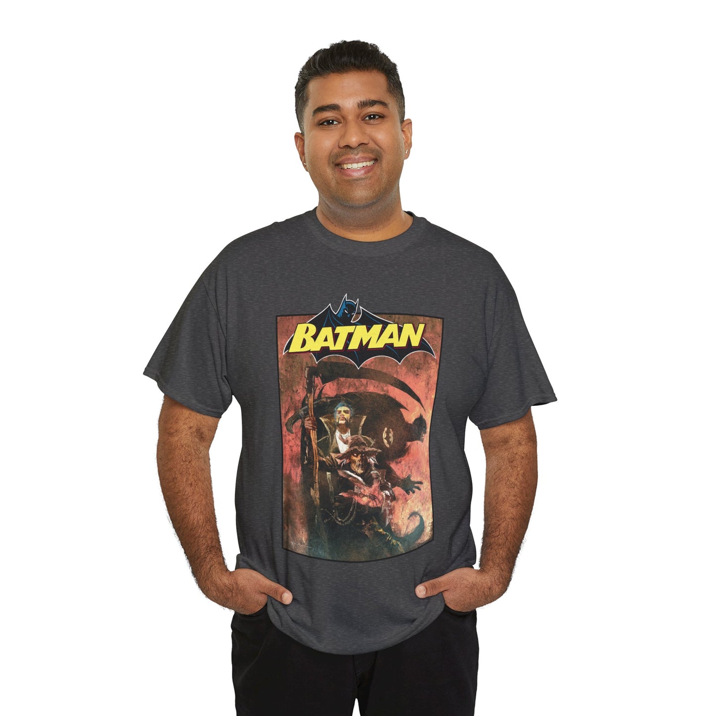 Batman T-Shirt - Bill Sienkiewicz Art - With Scarecrow & Ra's Al Ghul - DC Comics