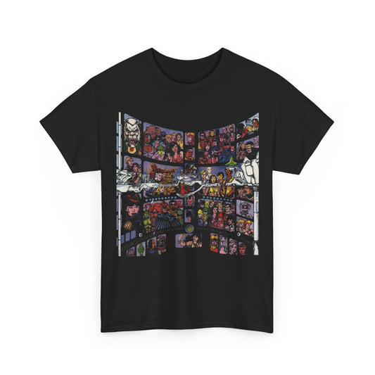 Focus on George Perez T-Shirt - Monitor, New Teen Titans, Avengers, Fantastic Four - DC & Marvel Comics - Note: Black Tee is a Negative Space Piece and is Borderless