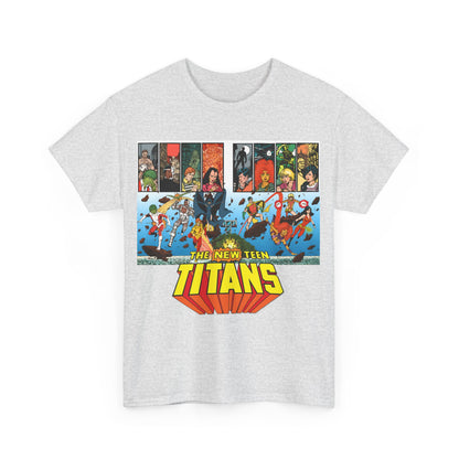 New Teen Titans T-Shirt - George Perez Art - Robin, Wonder Girl, Cyborg, Raven, Starfire, Kid Flash - DC Comics