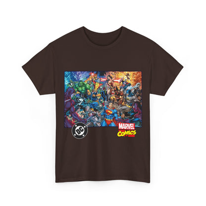 DC Vs Marvel T-Shirt - Jim Lee Art - Batman, Superman, Spider-Man, Wolverine, Wonder Woman, Daredevil, Hulk, Captain America, Deathstroke, Storm, Colossus - DC Comics, Marvel Comics Crossover