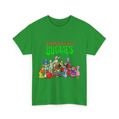 Groovie Goolies T-Shirt - The Monster Trio (Drac, Frankie, Wolfie) - Hagatha, Bella La Ghostly, Boneapart, Mummy - Horrible Hall on Horrible Drive - Filmation Cartoon