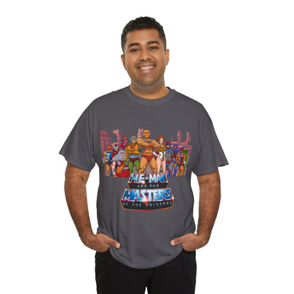 Masters of the Universe T-Shirt - He-Man, Man-At-Arms, Teela, Orko, Fisto, Moss Man, Ram Man - 1980s Filmation Art