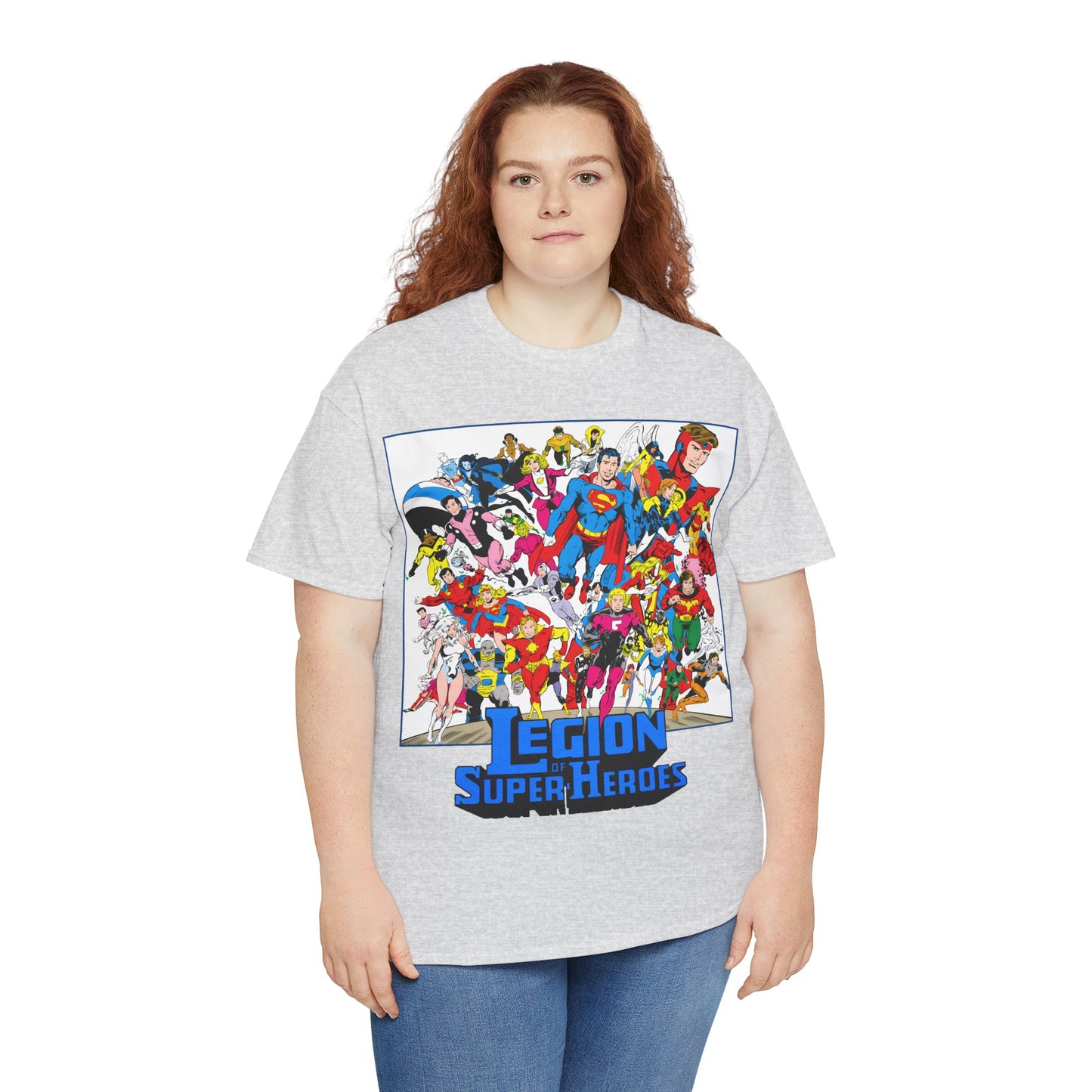 Legion of Super-Heroes T-Shirt - Greg Laroque Art - Who's Who in DC Comics - Superboy, Cosmic Boy, Dream Girl, Dawnstar, Supergirl, Sun Boy, Wildfire, Element Lad, Invisible Kid, Saturn Girl, Lightning Lad - DC Comics
