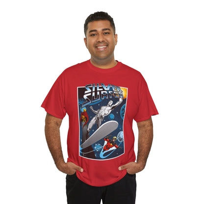 Silver Surfer T-Shirt - With Adam Warlock & Captain Marvel - Norrin Radd - Former Herald of Galactus - Fantastic Four Ally - Marvel Comics