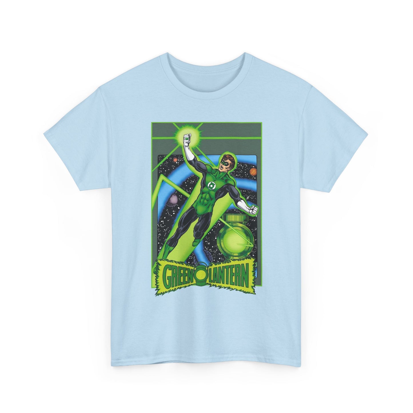 Green Lantern T-Shirt - George Perez JLA Postcard Art - DC Comics - Hal Jordan - Sector 2814 - Justice League Member
