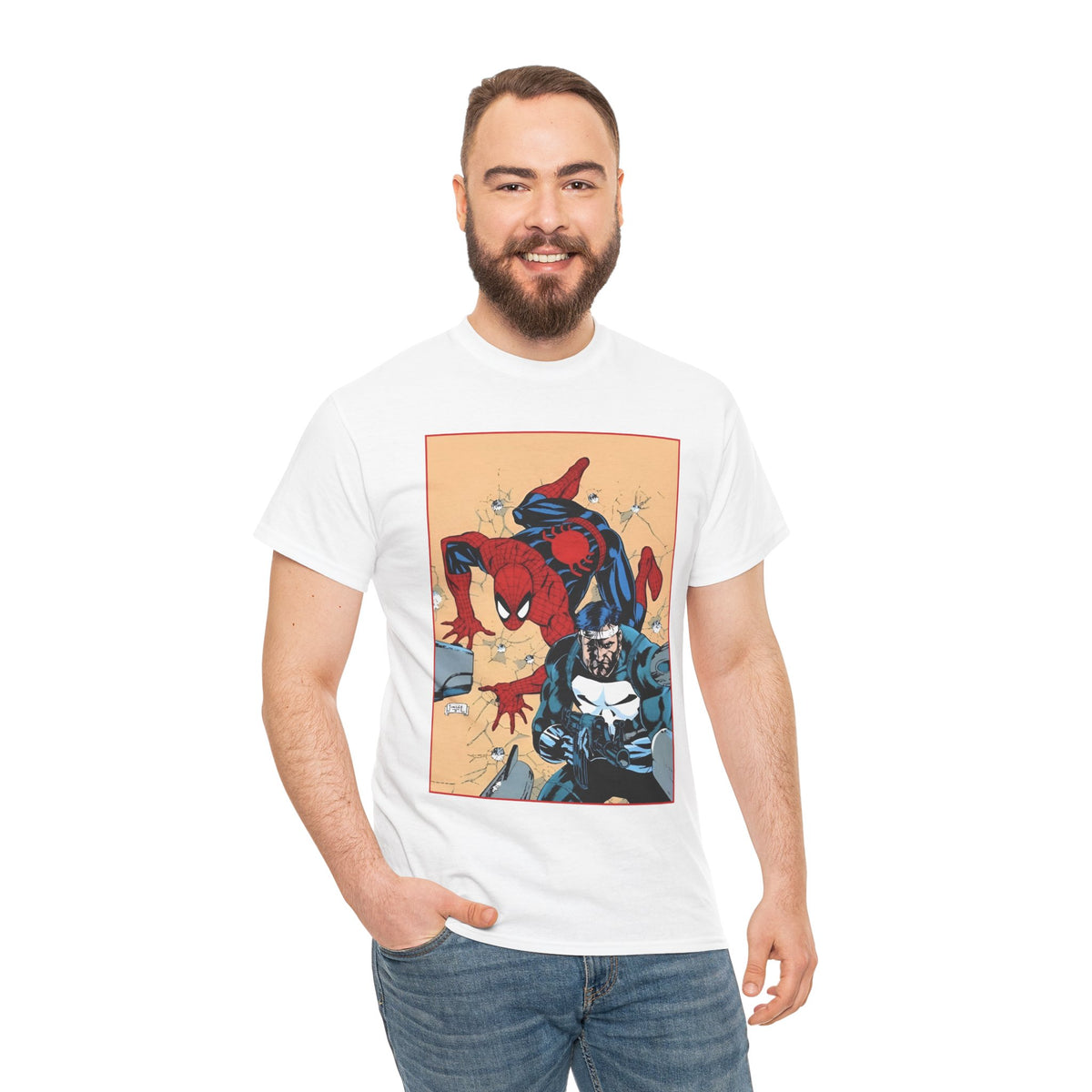 Spider-Man & Punisher T-Shirt - Jim Lee Art - Marvel Comics