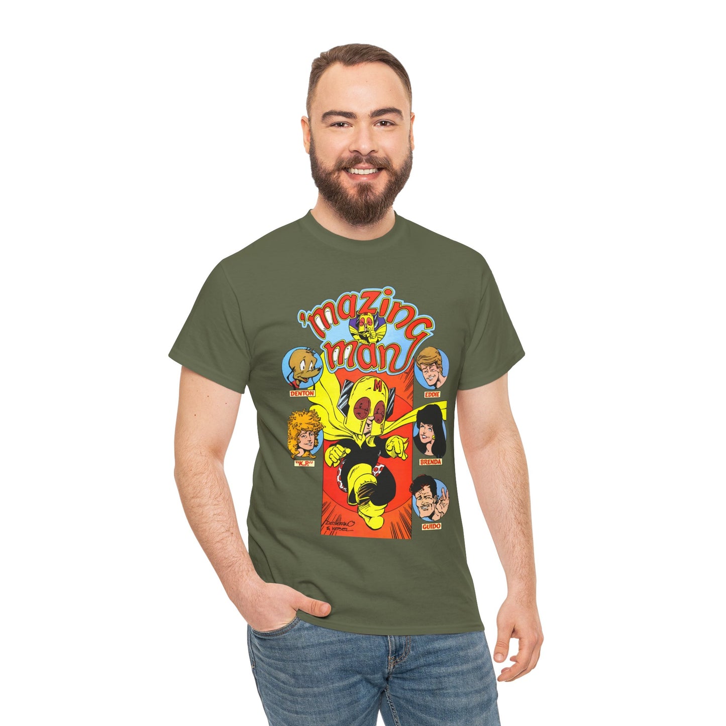 'Mazing Man T-Shirt - DeStefano & Kesel Art - Funny 1980s Comic Series - DC Comics