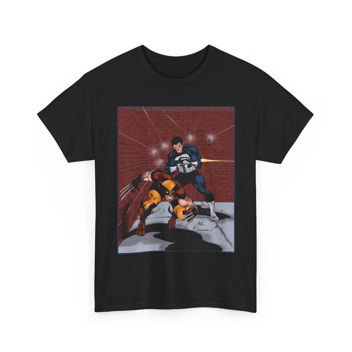 Wolverine & Punisher T-Shirt - John Buscema Art - Marvel Comics