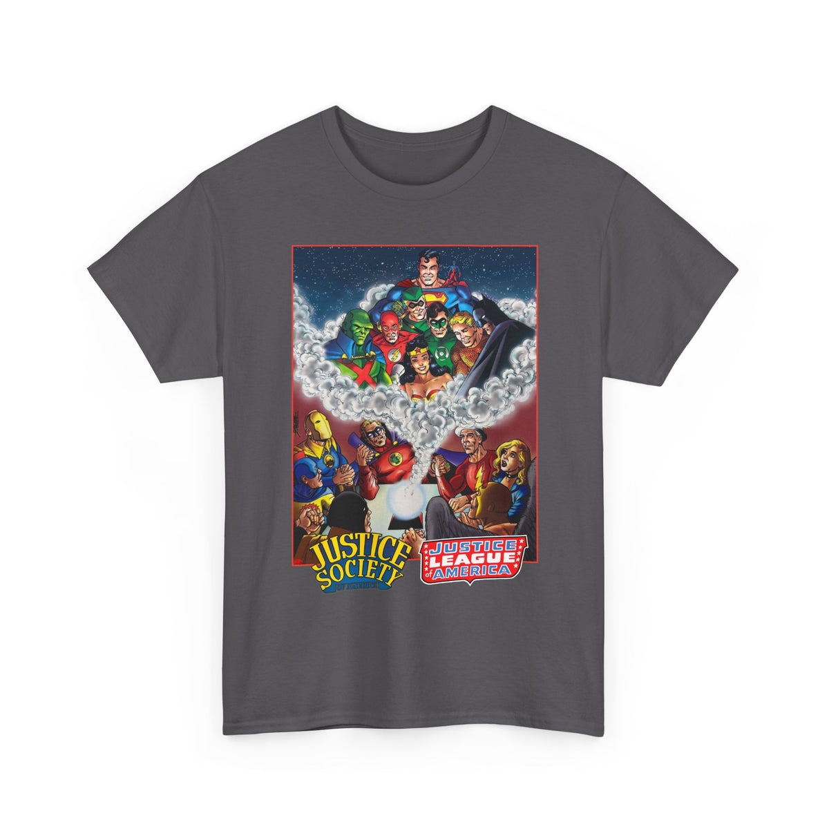 Justice Society & Justice League T-Shirt - George Perez Art - Golden & Silver Age - DC Comics