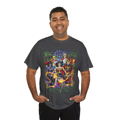 Justice League of Amazons T-Shirt - George Perez Art - Wonder Woman, Zatanna, Supergirl, Power Girl, Huntress, Big Barda - JLA - DC Comics