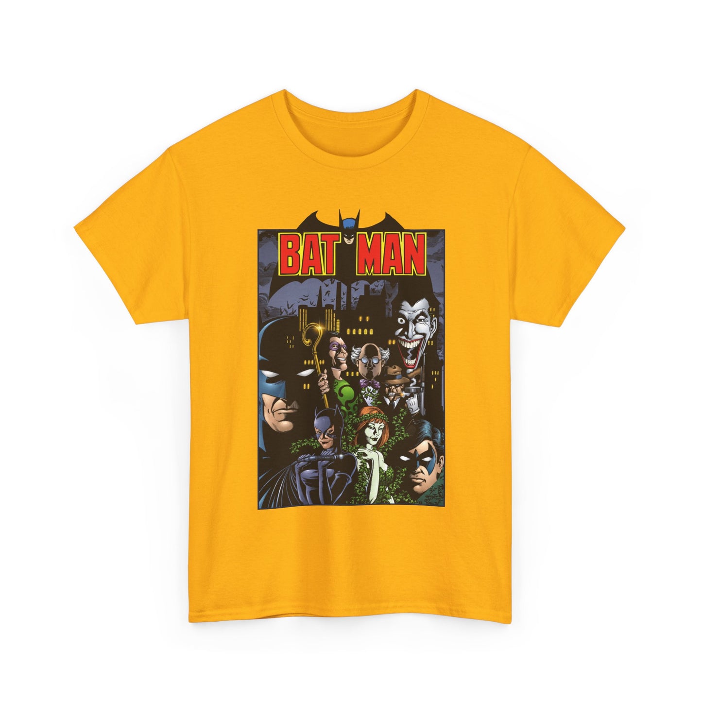 Batman T-Shirt - George Perez Art - Arkham Asylum - Joker, Catwoman, Poison Ivy, Riddler, Nightwing - DC Comics