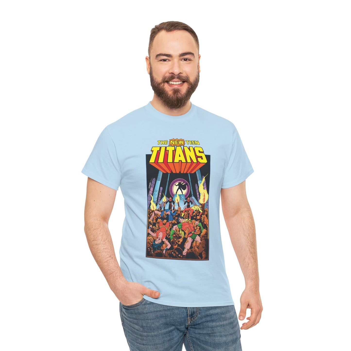 New Teen Titans T-Shirt - George Perez Art - #22 Cover - Wonder Girl, Robin, Raven, Kid Flash - Brother Blood Story - DC Comics
