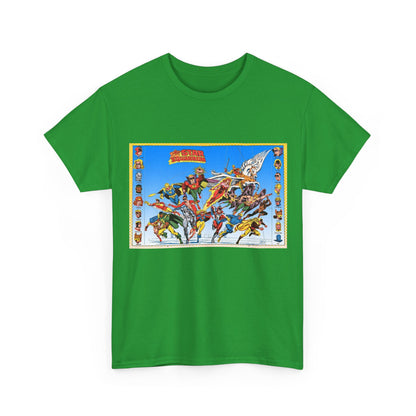 All-Star Squadron T-Shirt - Jerry Ordway Art - JSA Connection - Firebrand, Robotman, Amazing Man, Shining Knight, Tarantula, Dr Fate - Retro 1980s Series - DC Comics