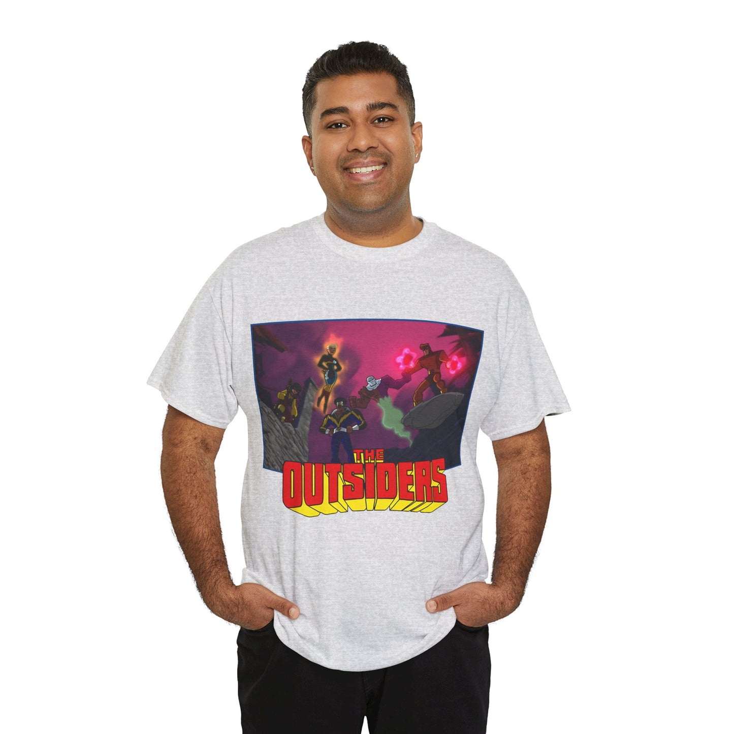 Outsiders T-Shirt - Batman: Brave & Bold Series - Halo, Geo-Force, Black Lightning, Katana, Metamorpho - DC Comics
