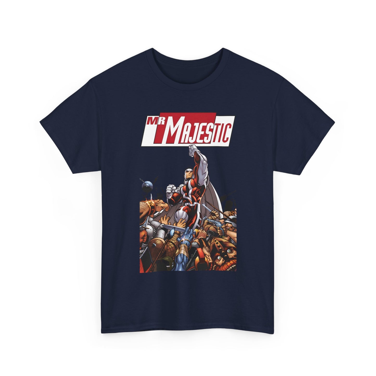 Mr. Majestic T-Shirt - Ed McGuiness Art - Flying Above His Attackers - DC/Wildstorm Comics