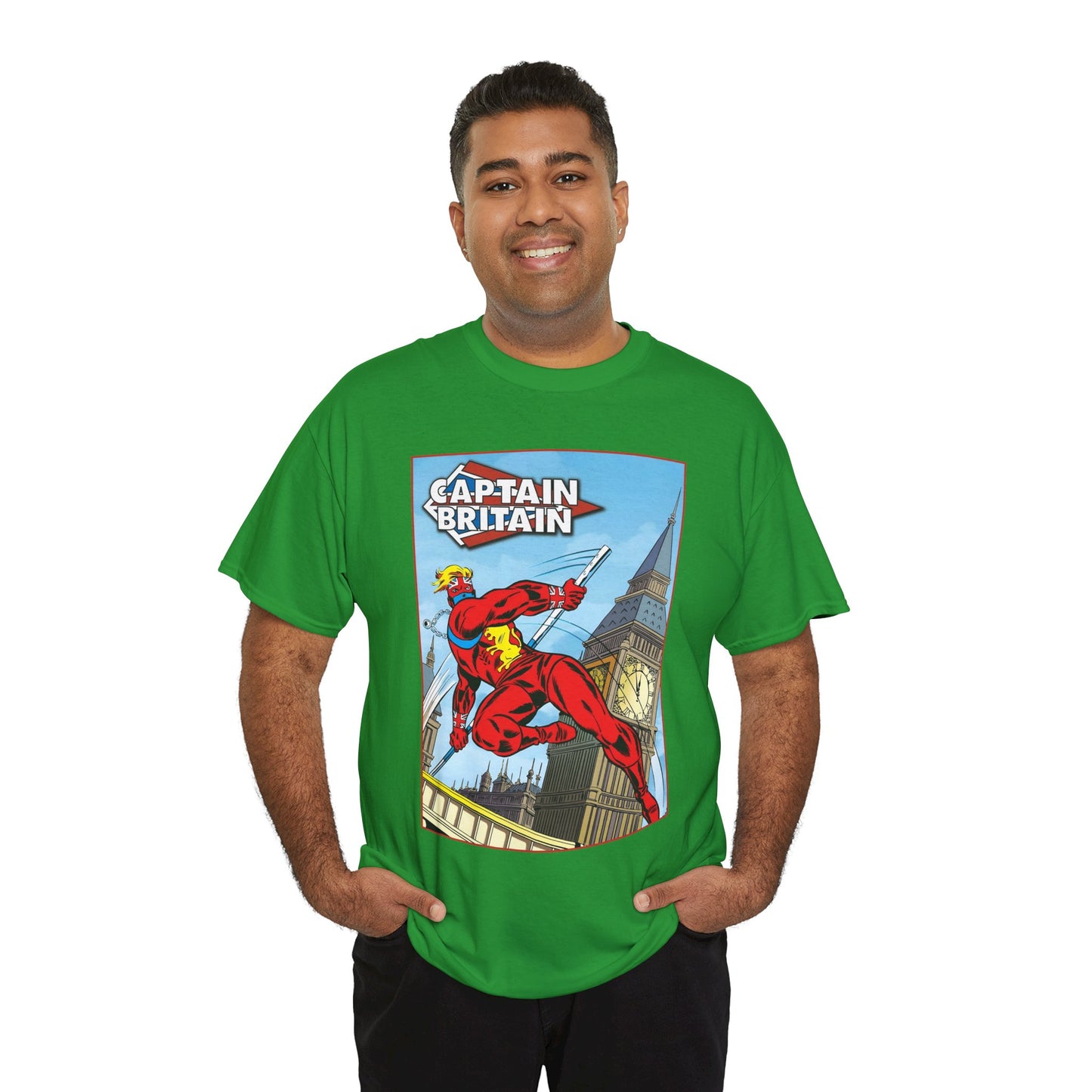 Captain Britain T-Shirt - Ron Wilson Art - Brian Braddock - Marvel UK Series - Chris Claremont Stories - Marvel Comics