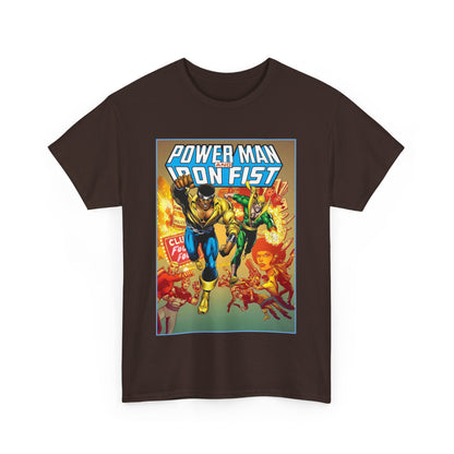 Power Man & Iron Fist T-Shirt - Luke Cage & Danny Rand - Popular Marvel Comics 1970s Series - Heroes for Hire - Great Retro Art