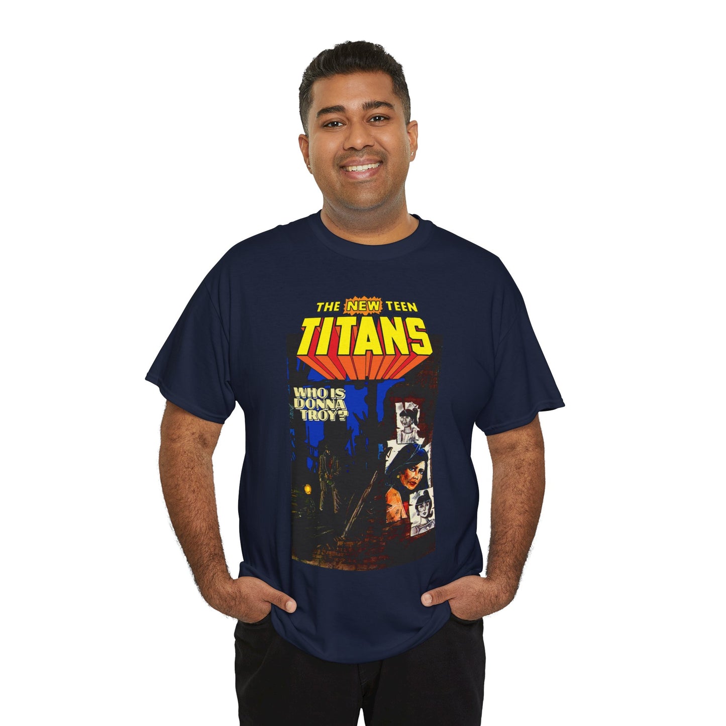 New Teen Titans T-Shirt - Classic George Perez Art - Who is Donna Troy? - Iconic Story and Cover - Robin/Dick Grayson - Popular DC Comics 1980s Series