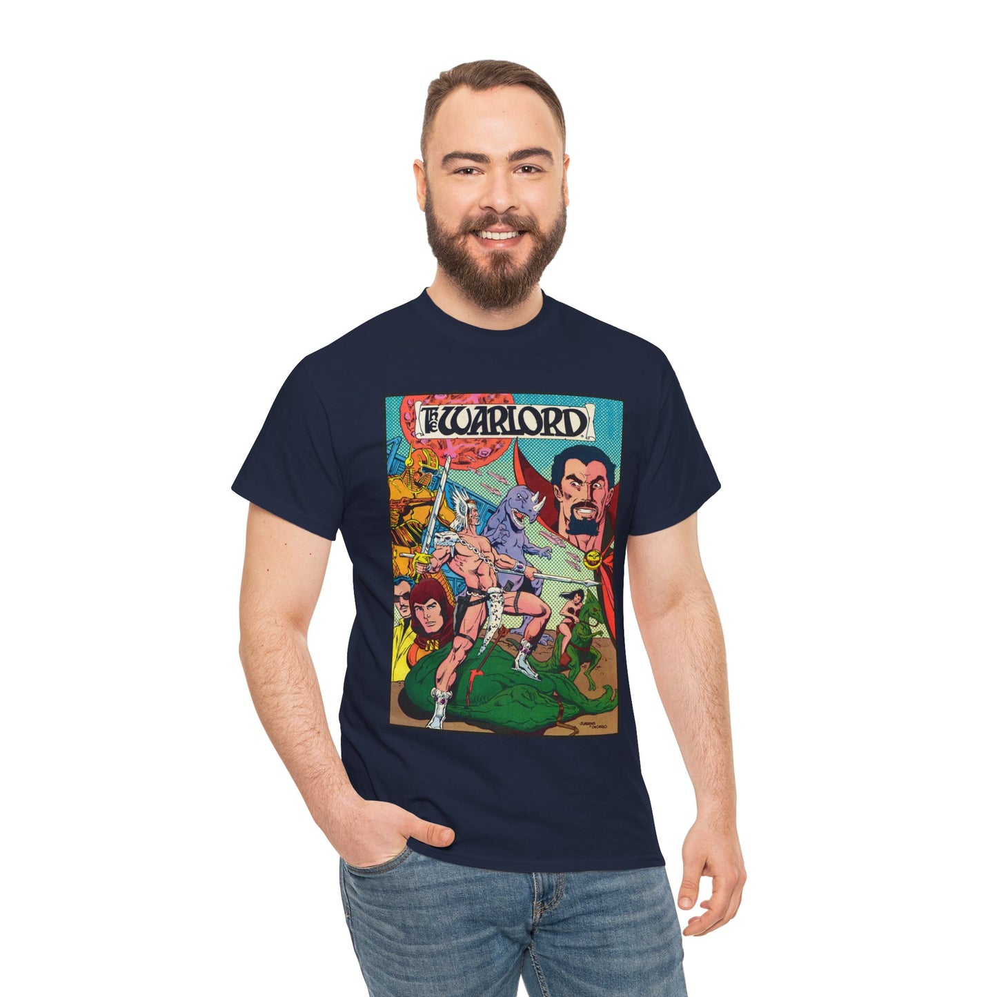 Warlord T-Shirt - Dan Jurgens Art - Travis Morgan, Skartaris, Deimos - Sword & Sorcery - DC Comics