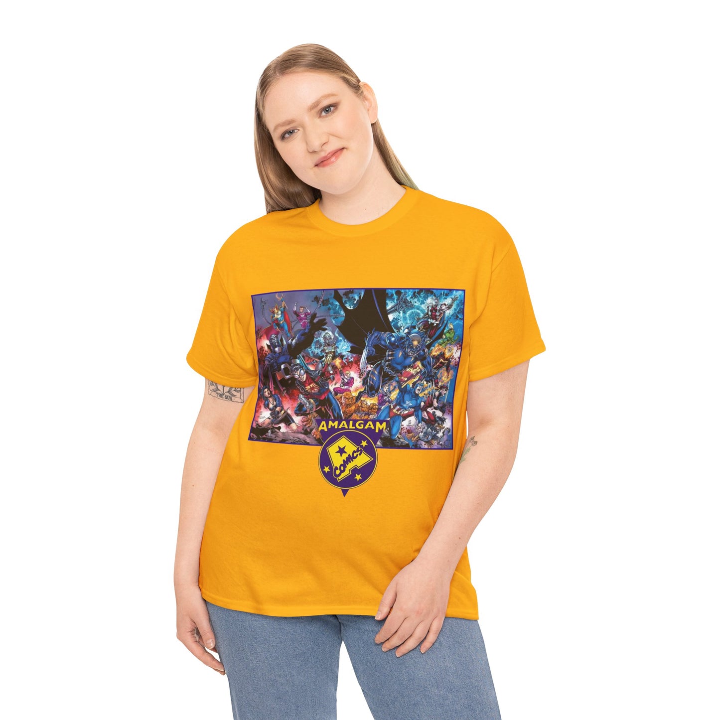 Amalgam T-Shirt - DC Vs Marvel Comics - 1990s - Jim Lee Art - Dark Claw, Amazon, Super Soldier, Spiderboy, Speed Demon