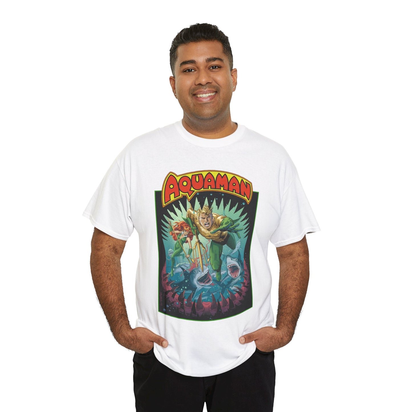 Aquaman T-Shirt - José Luis García-López Art - 80th Anniversary Variant Cover - Arthur Curry, Mera, Bronze Age Look - DC Comics
