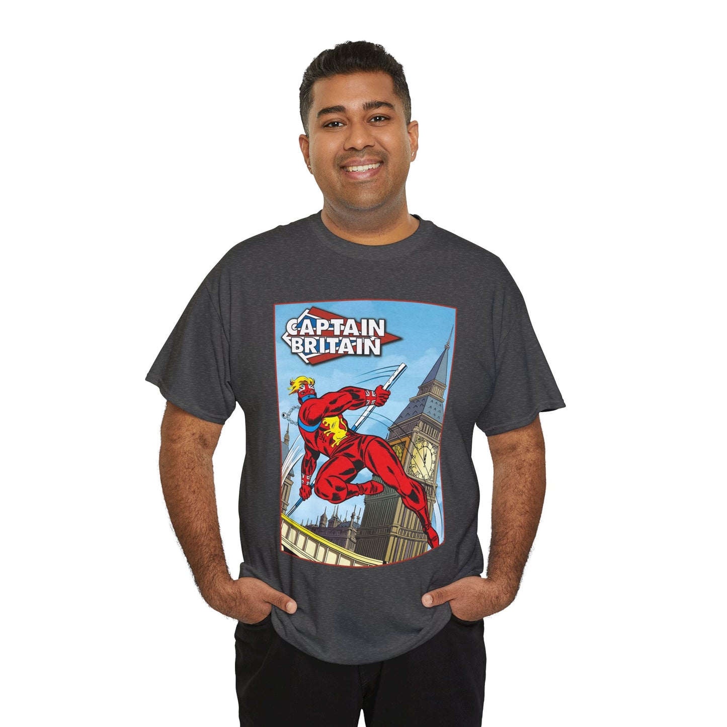 Captain Britain T-Shirt - Ron Wilson Art - Brian Braddock - Marvel UK Series - Chris Claremont Stories - Marvel Comics