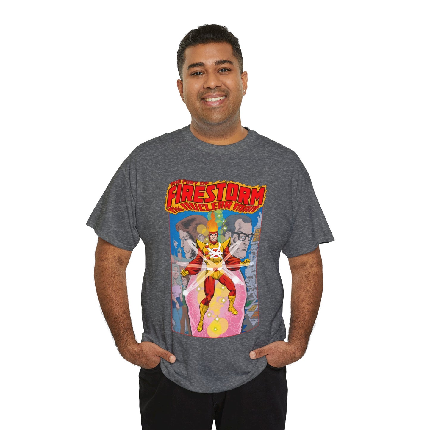 Fury of Firestorm T-Shirt - Pat Broderick Art - The Nuclear Man - Ronnie Raymond, Professor Martin Stein - DC Comics