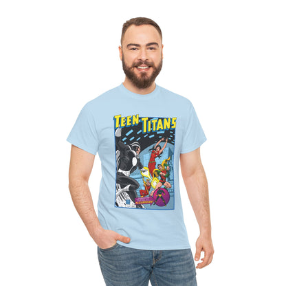 Teen Titans T-Shirt - Bronze Age DC Comics - Dr Light, Wonder Girl, Robin, Mal, Guardian, Speedy - Ernie Chan Cover Art from Issue #44