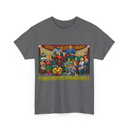 JSA T-Shirt - Sandman, Starman, Atom, Dr Fate, Mr Terrific, Flash, Green Lantern - DC Comics - Justice Society of America - Golden Age
