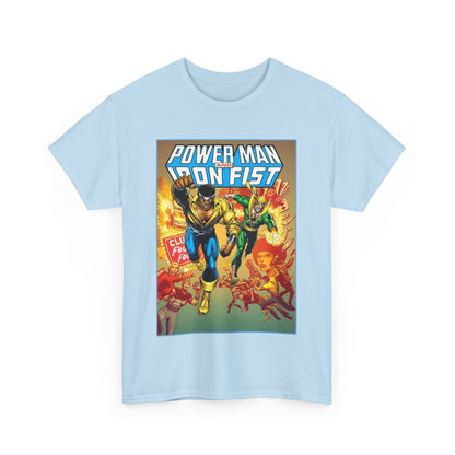 Power Man & Iron Fist T-Shirt - Luke Cage & Danny Rand - Popular Marvel Comics 1970s Series - Heroes for Hire - Great Retro Art