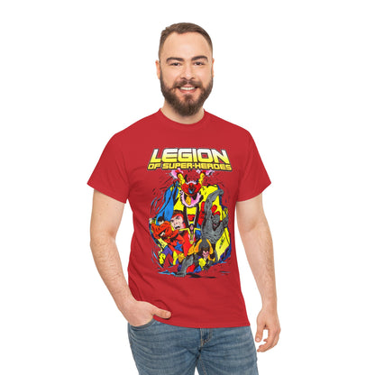 Legion of Super-Heroes T-Shirt - Mon-El, Colossal Kid, Wildfire, Dawnstar, Blok, Timber Wolf - LOSH - DC Comics