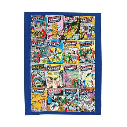 Justice League of America Plush Blanket 60x80" - Classic Silver Age DC Comics Art - Superman, Wonder Woman, Batman, Flash, Green Lantern - JLA