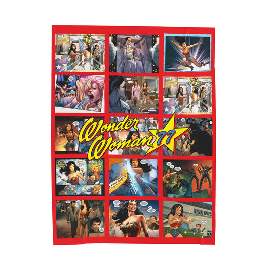 Wonder Woman '77 Velveteen Plush Blanket 60x80" - Art from the Lynda Carter Comic Book Based on the Popular TV Show - Amazon Princess - DC Comics