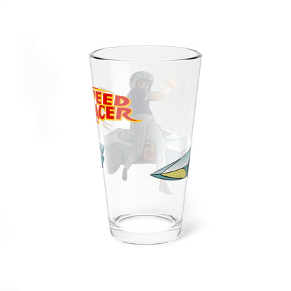 Speed Racer Pint Glass, 16oz - Tatsuo Yoshida Story & Art - Popular Manga/Anime Series from the 1960s - Mach GoGoGo - Go Mifune!