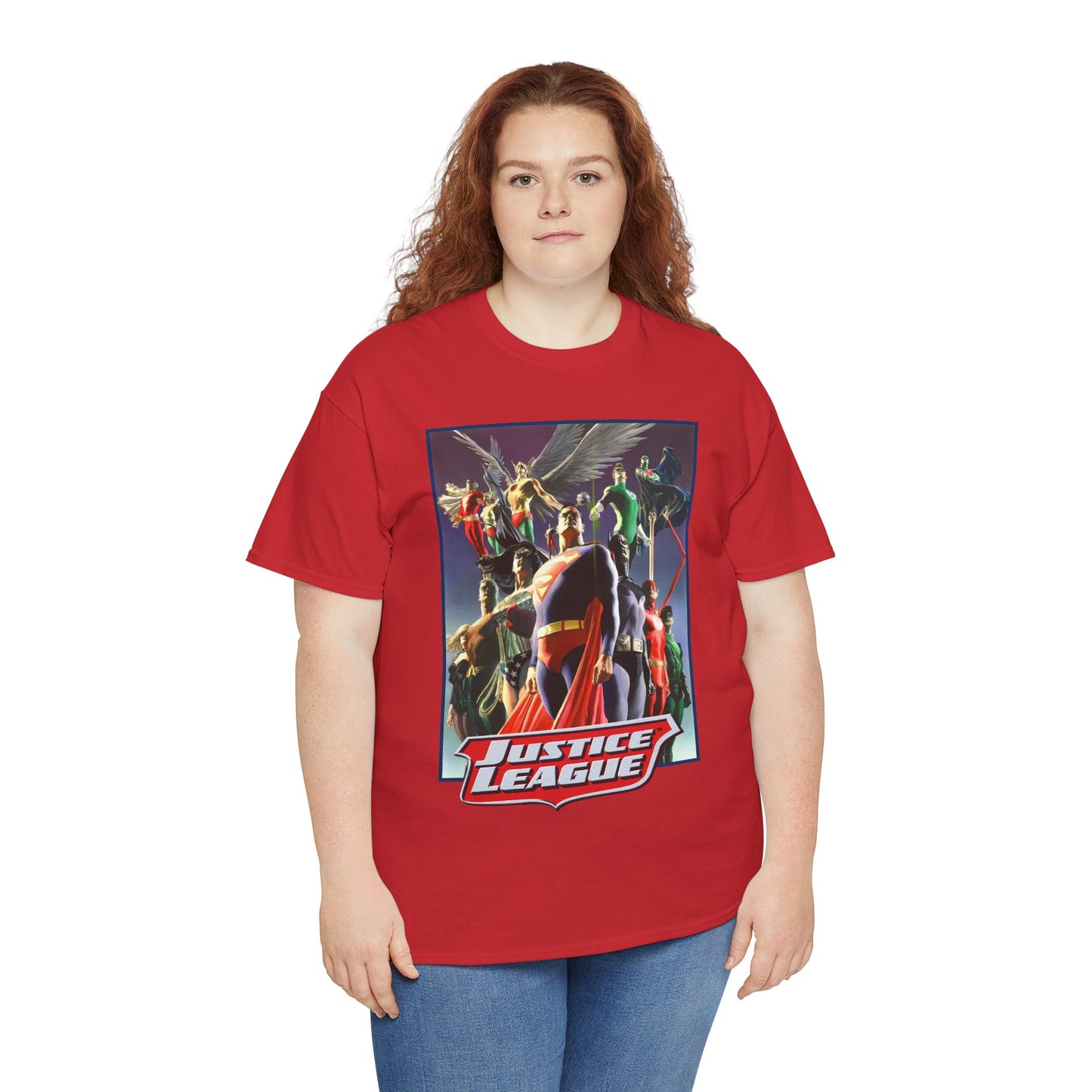 Justice League T-Shirt - Alex Ross Art - Superman, Wonder Woman, Black Canary, Hawkman, Flash, Aquaman, Atom - DC Comics
