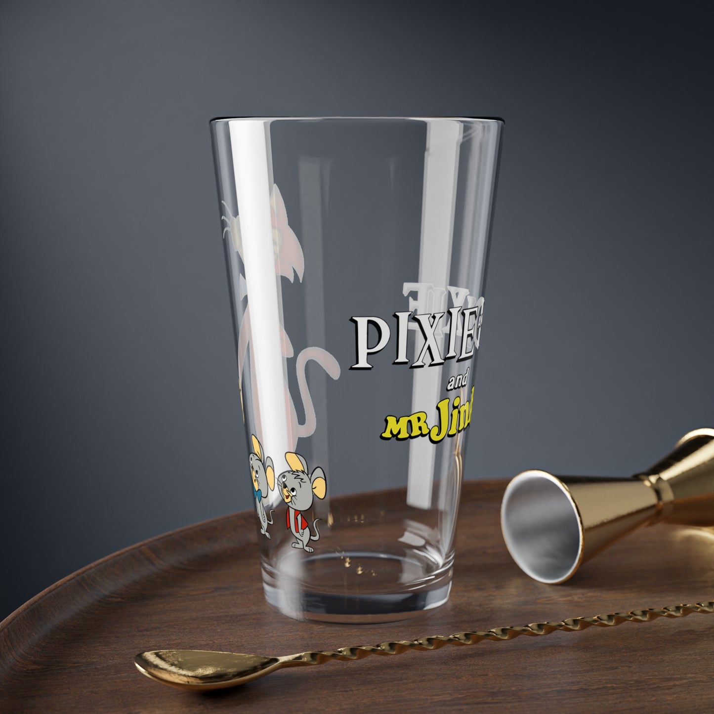Pixie & Dixie & Mr Jinks Pint Glass, 16oz - Classic Hanna-Barbera Cartoon - Retro Animation Art