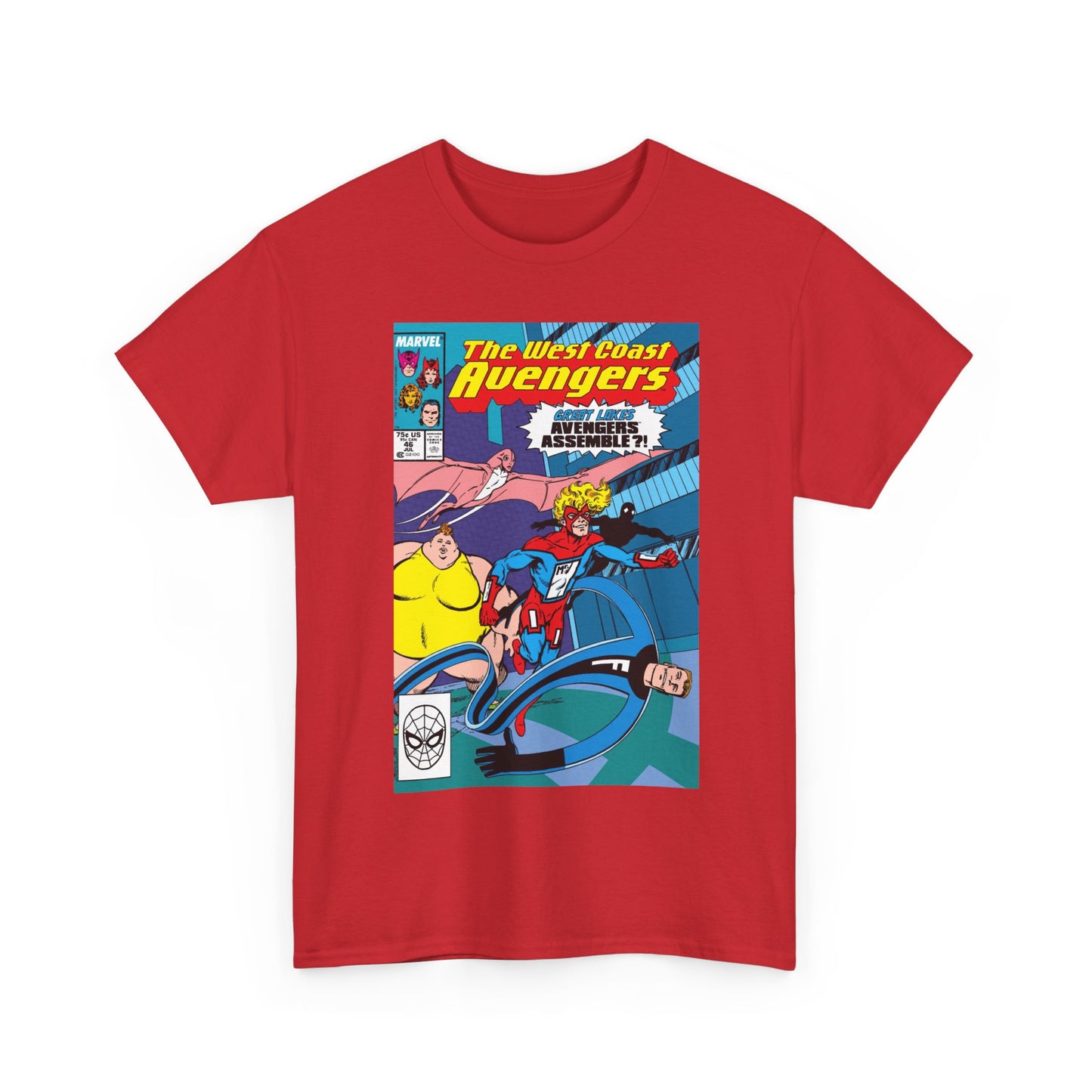 West Coast Avengers #46 T-Shirt - John Byrne Art - Great Lakes Avengers Appearance - Marvel Comics