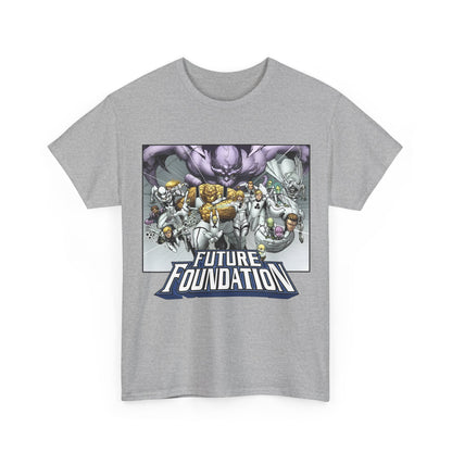Future Foundation T-Shirt - Marko Djurdjevic Art - Spider-Man, Mr. Fantastic, Invisible Woman, The Thing, Dr. Doom, Bentley 23, Dragon Man, the Moloids - Marvel Comics