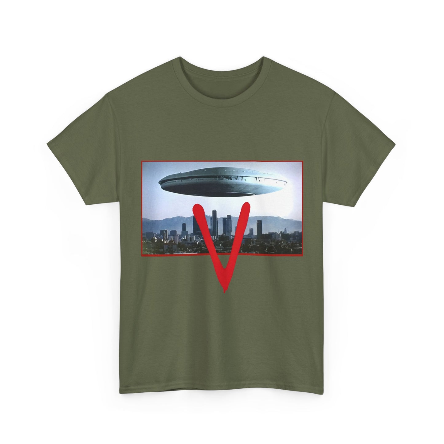 V T-Shirt - The Visitors Mothership - Popular NBC Sci-Fi TV Series from the 1980s